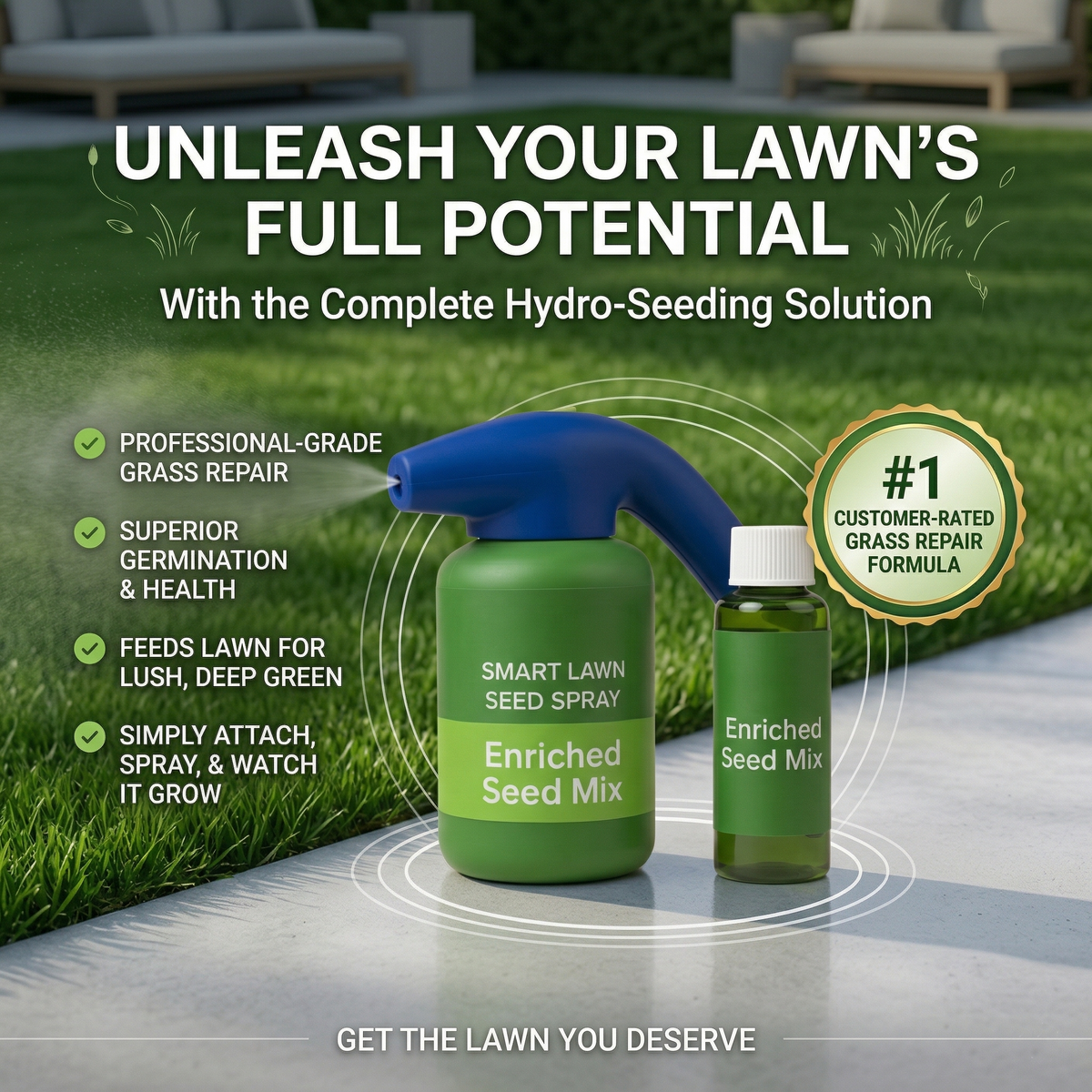 💧 Last Day 80% OFF 🌱 Lawn Sprayer + Hydro Seeding Growth Solution Kit
