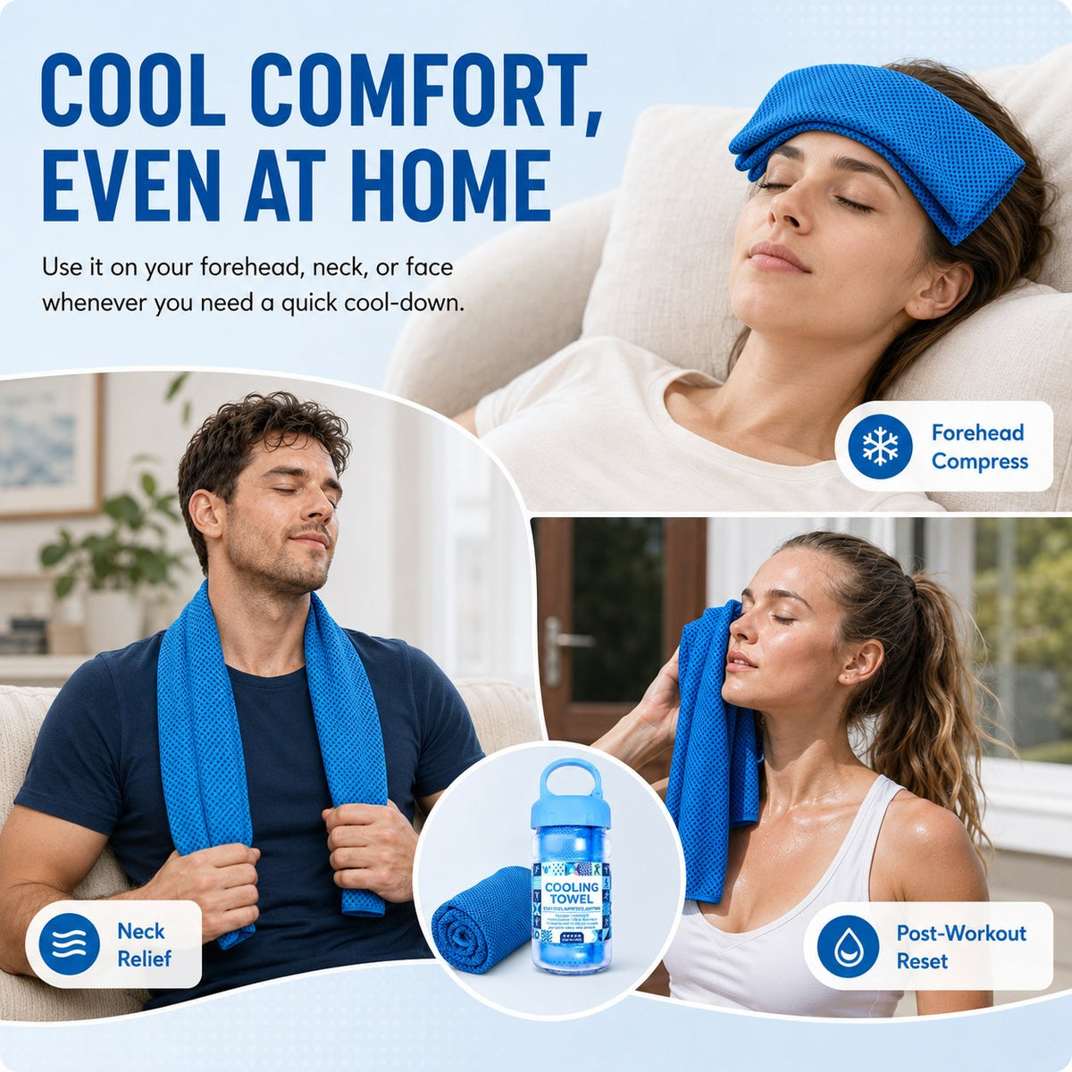 🏃❄️Cold Sweat Towel You Can Use Anywhere, Anytime! Reusable Soft Absorbent Cooling Portable