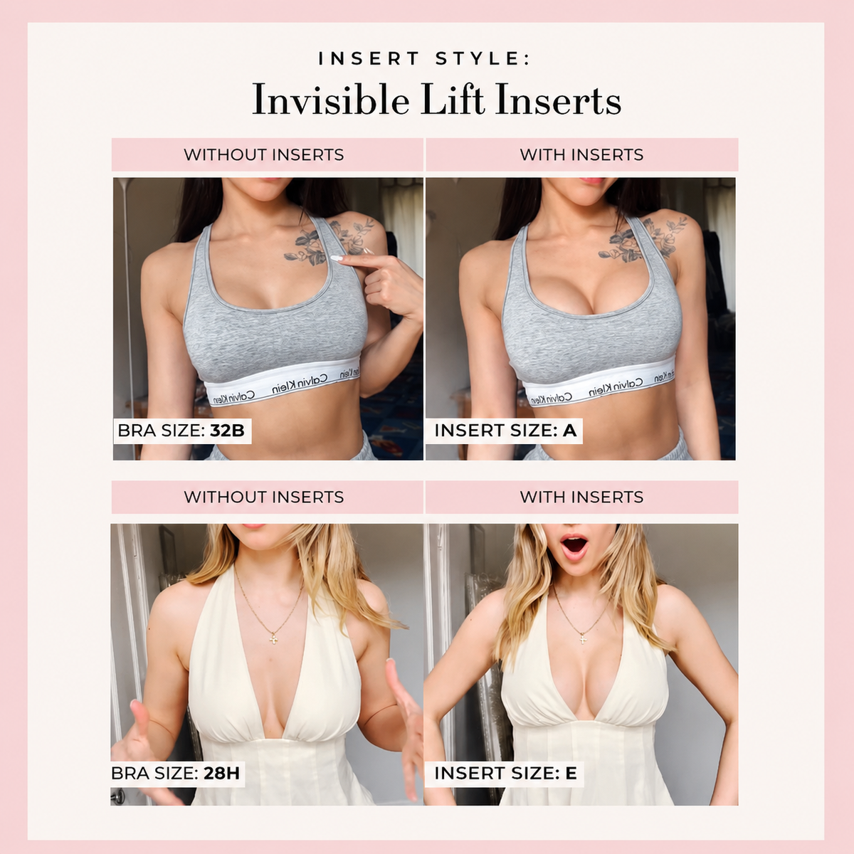 ⏳Last Day 50% OFF⏳-- Invisible Lift - Patented Sticky Fashion Bra Inserts Prevents Nipple Slips No Sewing Required Low Cut Tops Womenswear